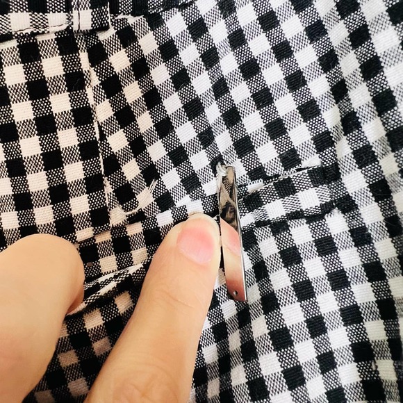 Michael Michael Kors Gingham Pants 8 Mid Rise Straight Leg Plaid Cropped Trouser - Picture 8 of 9